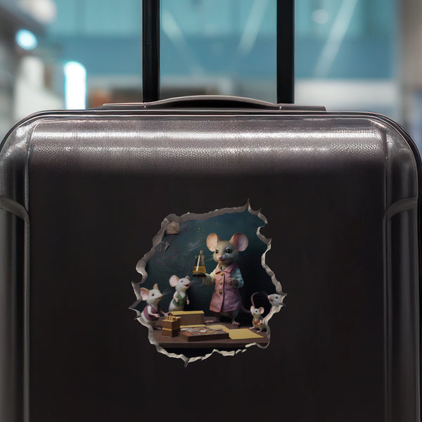 Female Teacher Mouse decal on luggage