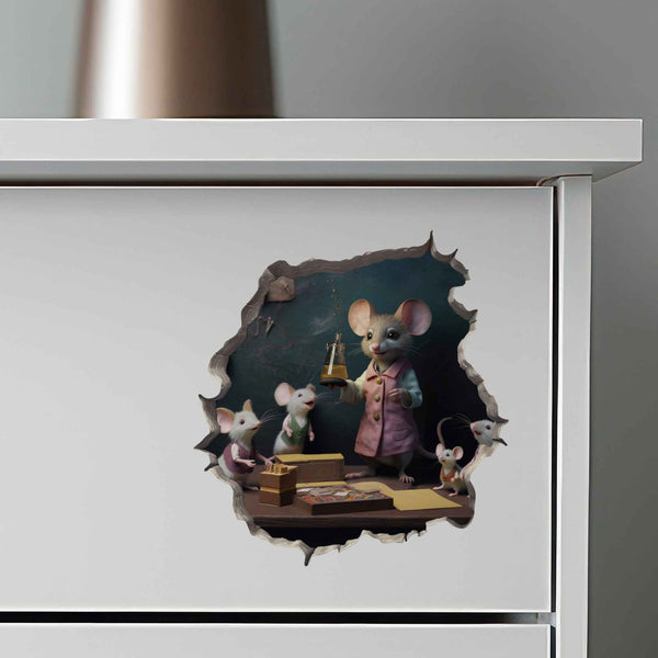 Female Teacher Mouse Hole Decal - My Wonderful Walls