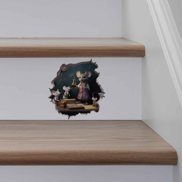 Female Teacher Mouse Hole Decal - My Wonderful Walls
