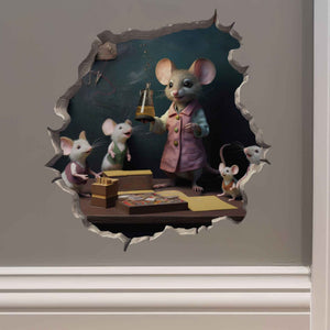Female Teacher Mouse Hole Decal - My Wonderful Walls