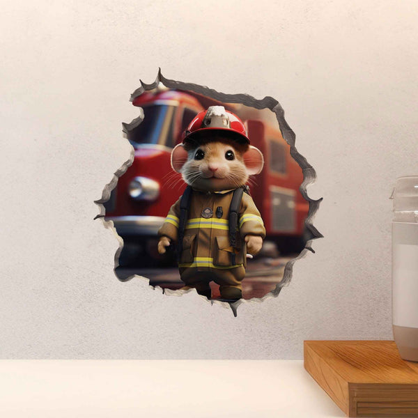 Firefighter Mouse Hole Decal - My Wonderful Walls