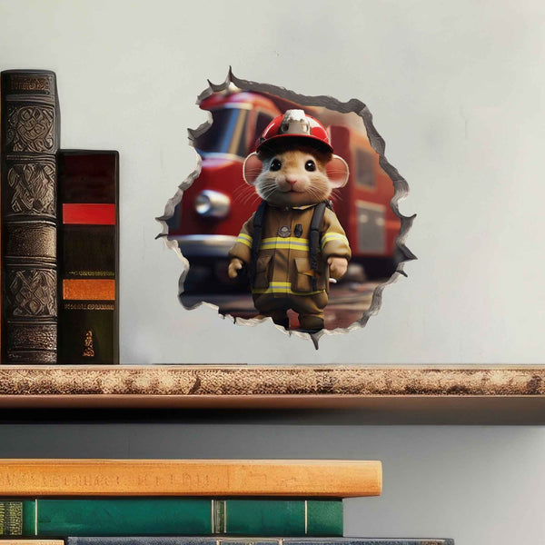 Firefighter Mouse Hole Decal - My Wonderful Walls