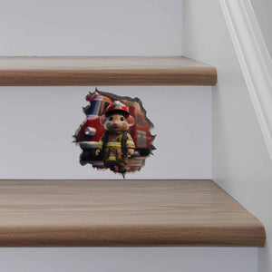 Firefighter Mouse Hole Decal - My Wonderful Walls