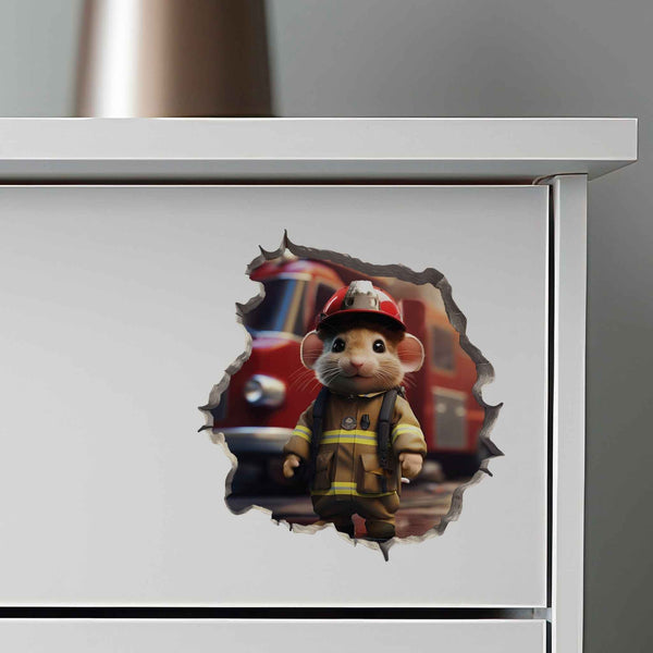 Firefighter Mouse Hole Decal - My Wonderful Walls