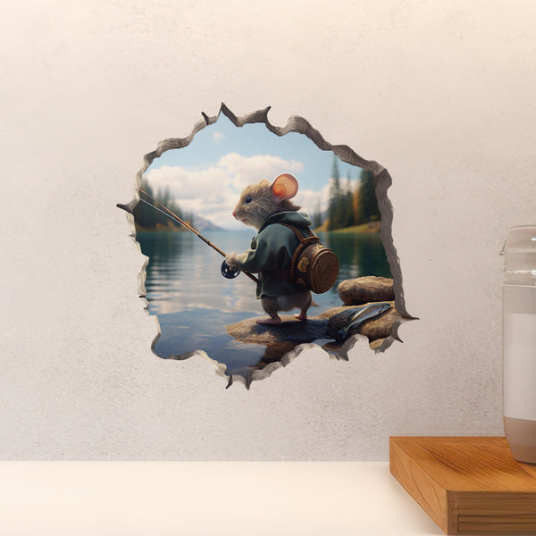Fisherman Mouse Hole Decal