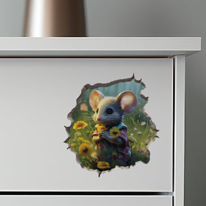 Flower Mouse decal on dresser