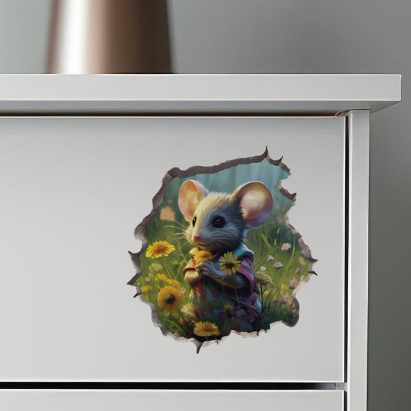 Flower Mouse decal on dresser