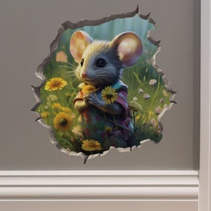 Flower Mouse decal on wall