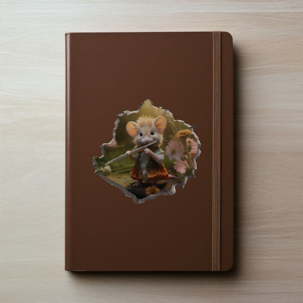 Flute Mouse decal on notebook