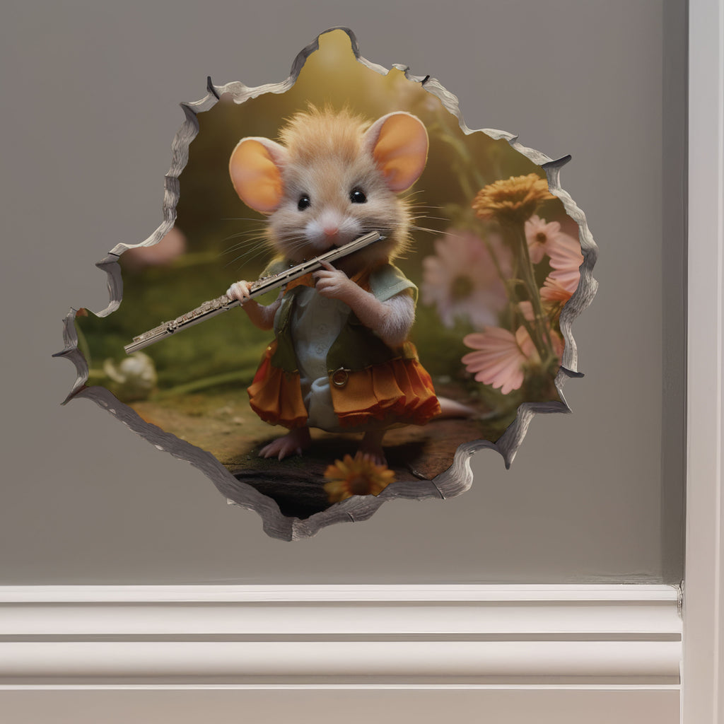Flute Mouse decal on wall