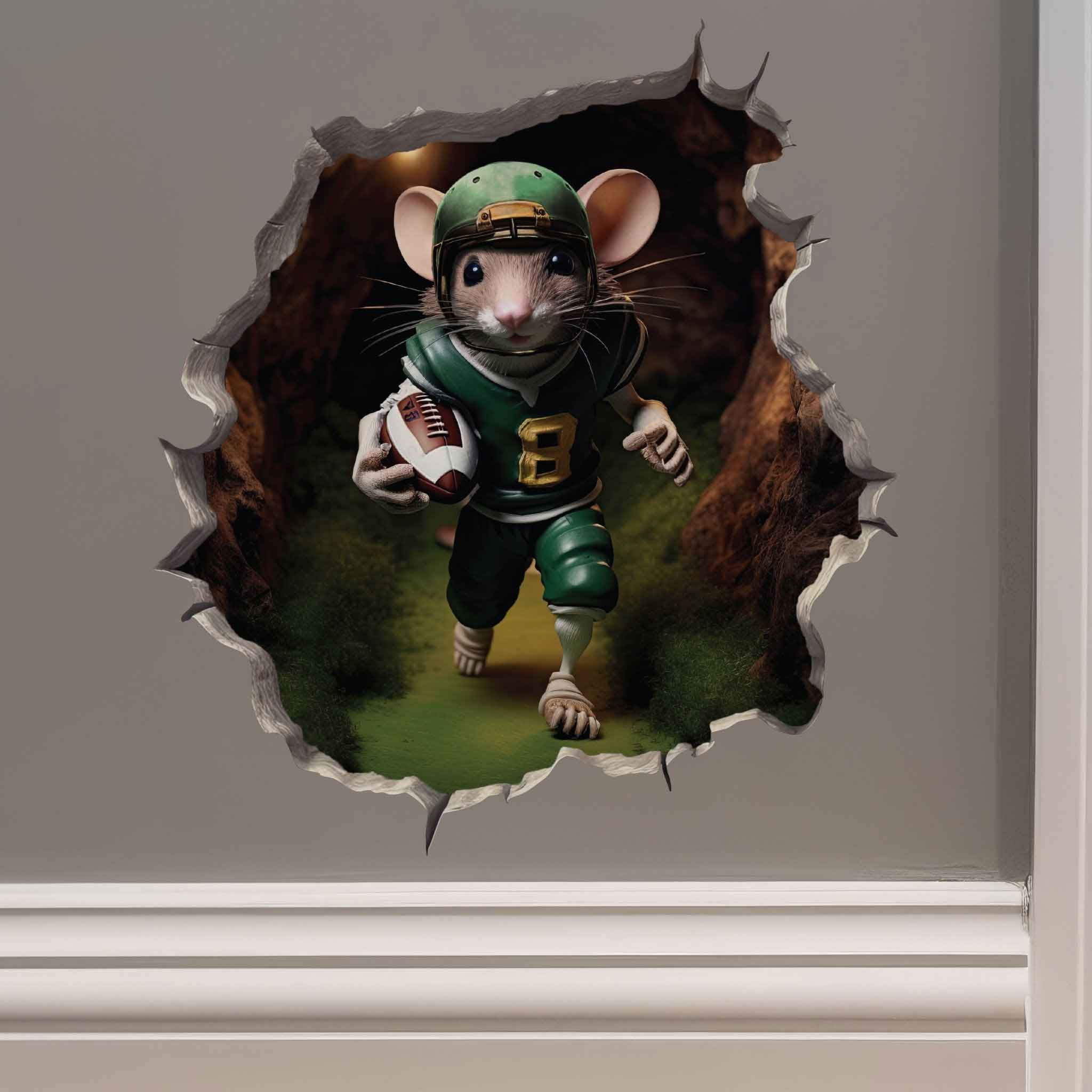 Football Mouse Hole Decal