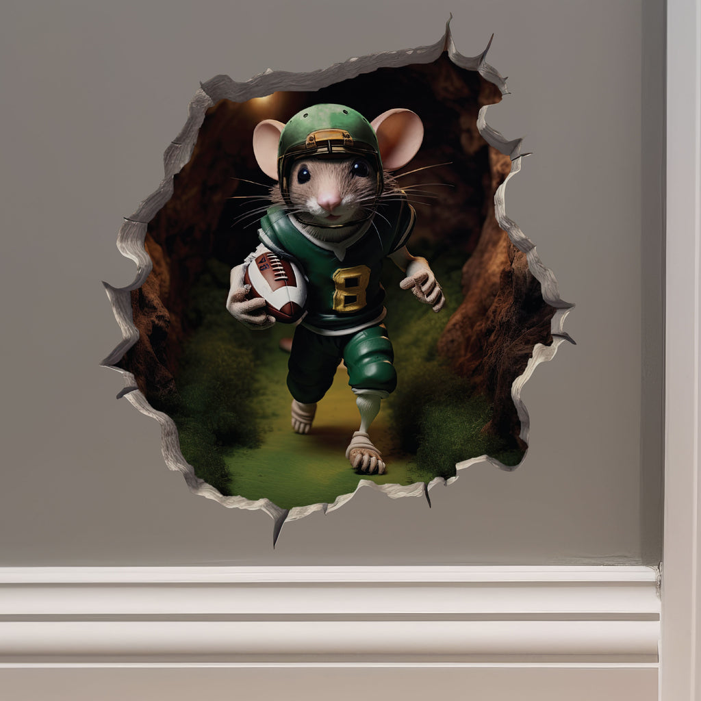 Football mouse decal on wall