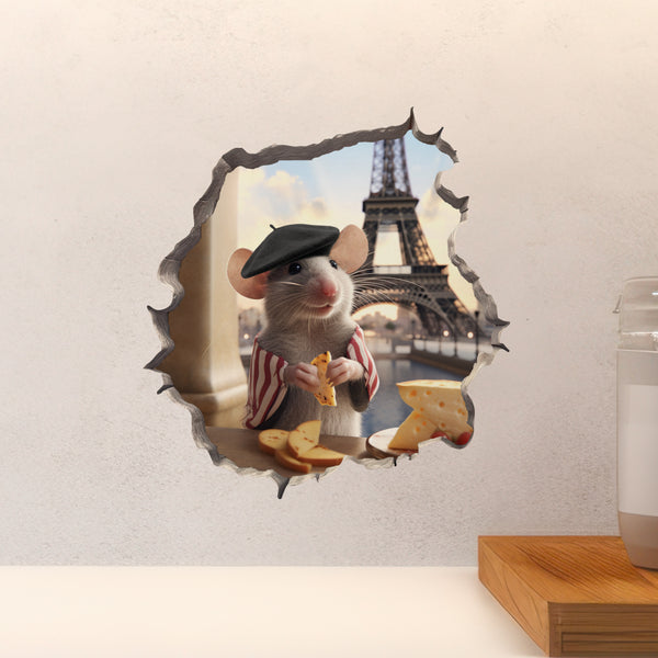 French Effiel Tower Mouse decal on countertop