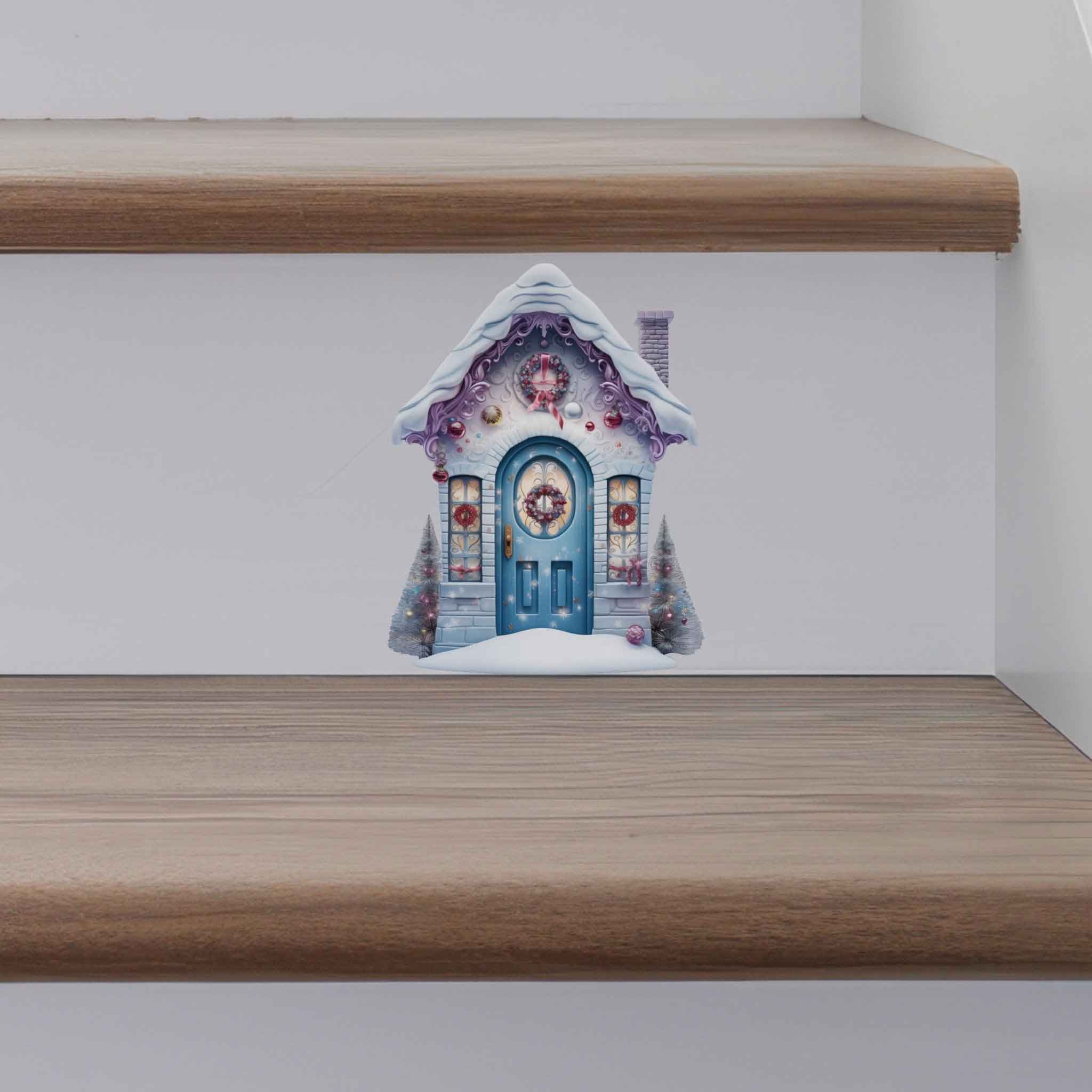 Dollhouse Town Wall Decals – Removable & Reusable Peel & Stick Set With Buildings, Fences & Clouds