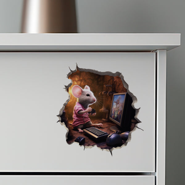 Gaming Mouse decal on dresser