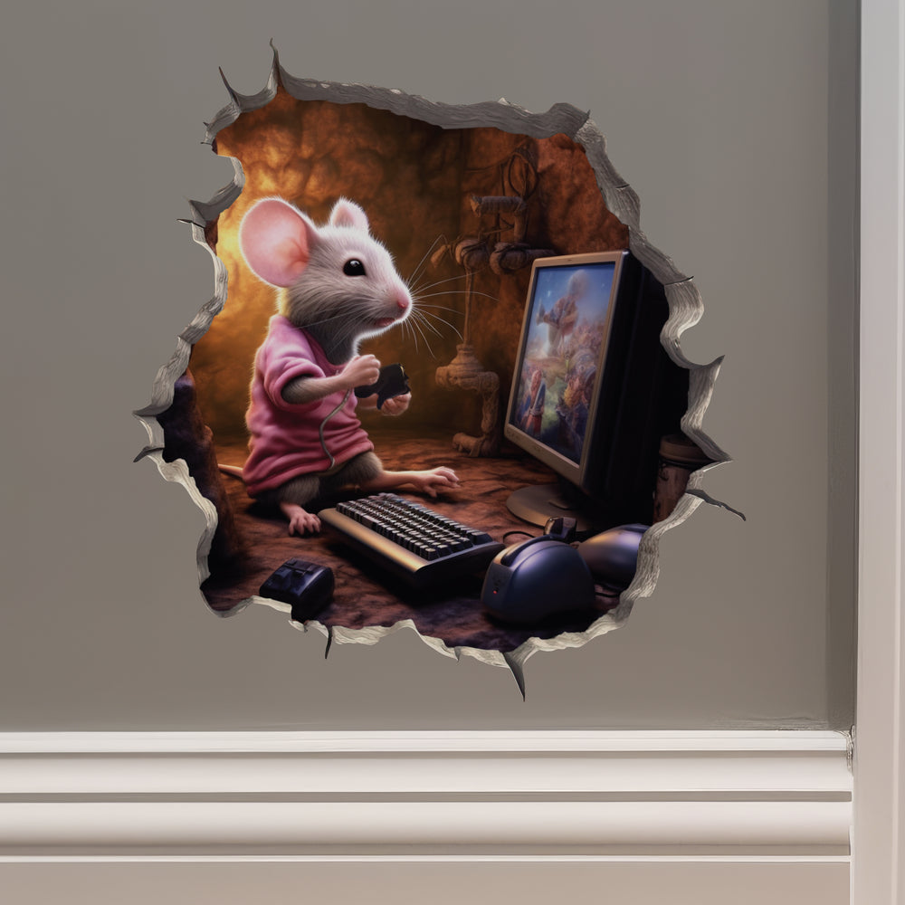 Gaming mouse sticker on wall
