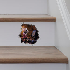 Gaming Mouse decal on stairs