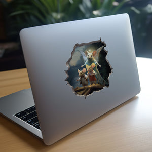 Guardian Angel Mouse decal on laptop