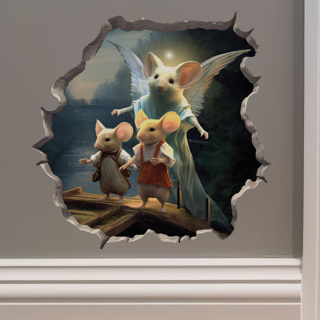 Guardian Angel Mouse decal on wall