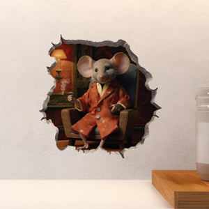 Gentleman Mouse decal on countertop