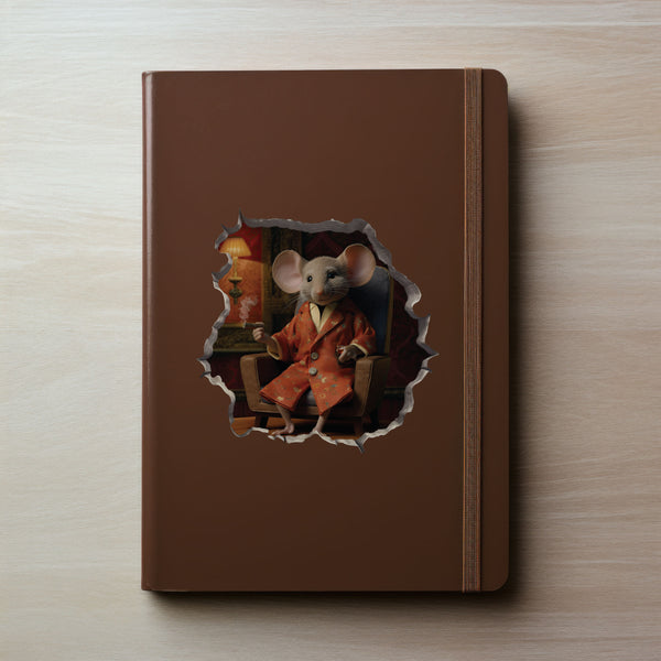 Gentleman Mouse decal on notebook
