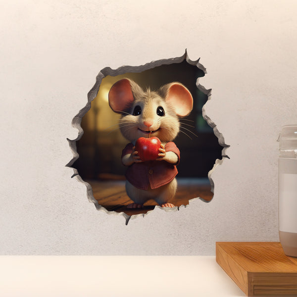 Apple Mouse decal on countertop