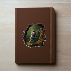 Golfer Mouse decal on notebook