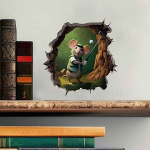 Golfing Mouse Hole Decal - My Wonderful Walls