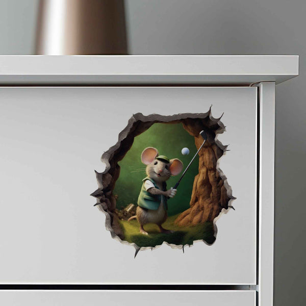 Golfing Mouse Hole Decal - My Wonderful Walls