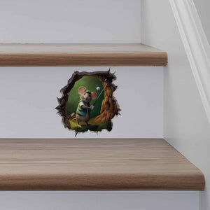 Golfing Mouse Hole Decal - My Wonderful Walls