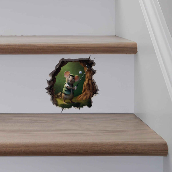 Golfing Mouse Hole Decal - My Wonderful Walls