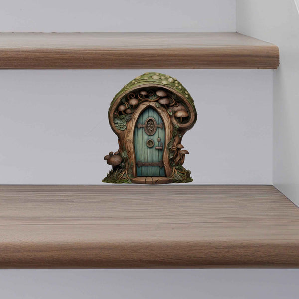Green Mushroom Fairy Door Decal - My Wonderful Walls