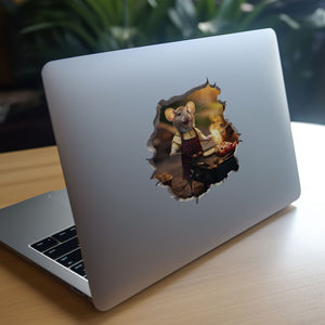 Grilling BBQ Mouse decal on laptop