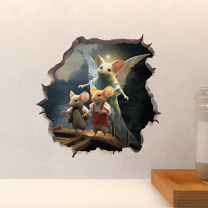 Guardian Angel Mouse decal above countertop