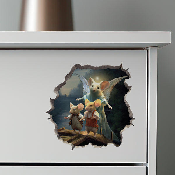 Guardian Angel Mouse decal on dresser