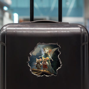 Guardian Angel Mouse decal on luggage