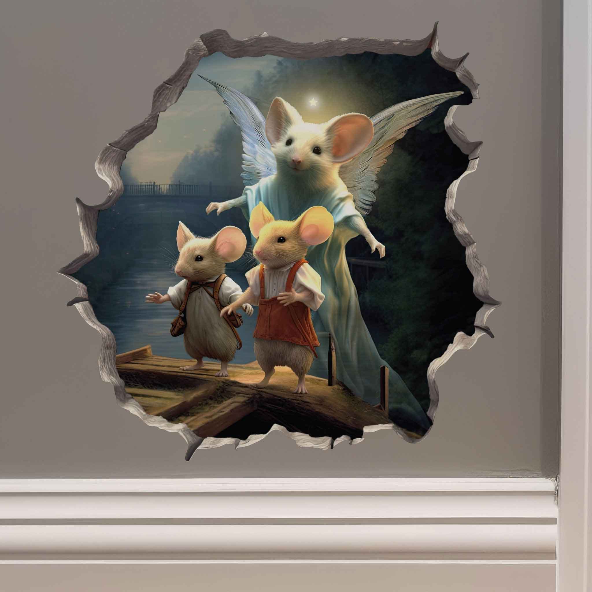 Guardian Angel Mouse Hole Decal