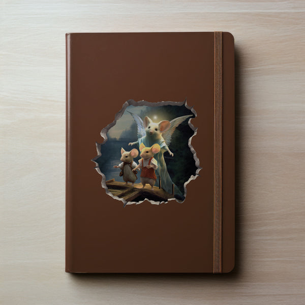 Guardian Angel Mouse decal on notebook