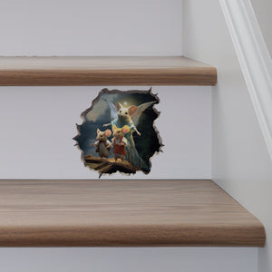 Guardian Angel Mouse decal on stairs