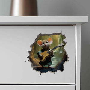 Guitar - Playing Mouse Hole Decal - My Wonderful Walls