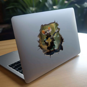 Guitar - Playing Mouse Hole Decal - My Wonderful Walls