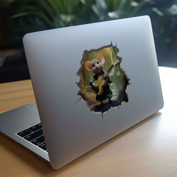 Guitar - Playing Mouse Hole Decal - My Wonderful Walls