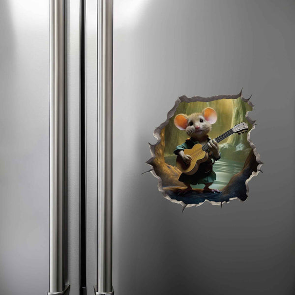 Guitar - Playing Mouse Hole Decal - My Wonderful Walls