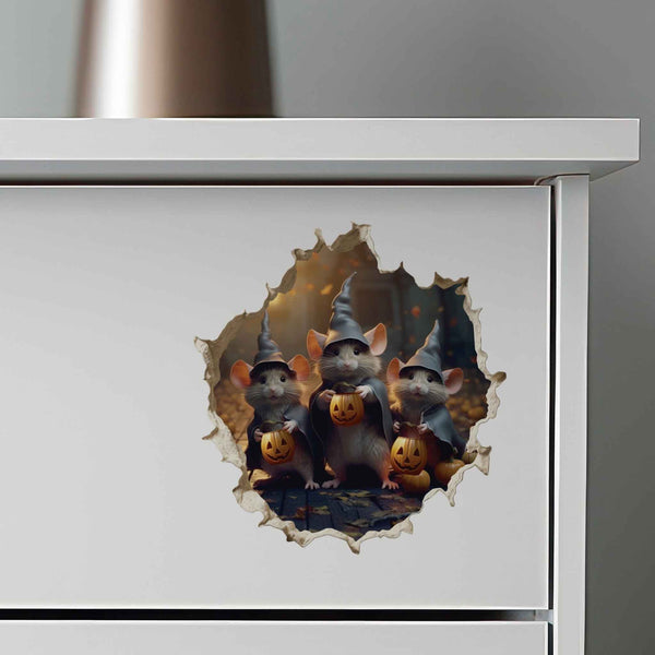 Halloween Witches Mouse Hole Decal - My Wonderful Walls