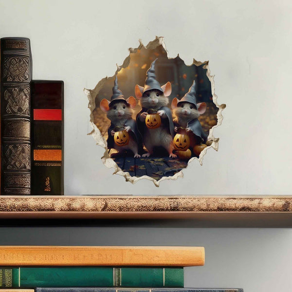 Halloween Witches Mouse Hole Decal - My Wonderful Walls