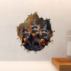 Halloween Witches Mouse Hole Decal - My Wonderful Walls