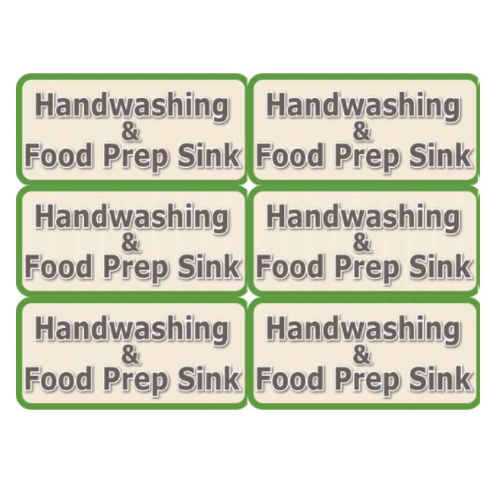 Handwashing & Food Prep Sink Signs - Set of 6 (CORPORATE ONLY) - My Wonderful Walls