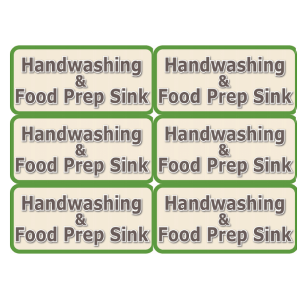 Handwashing & Food Prep Sink Signs - Set of 6 (CORPORATE ONLY) - My Wonderful Walls