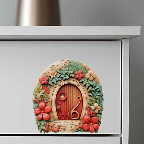 Hibiscus Hideaway Fairy Door Decal - My Wonderful Walls