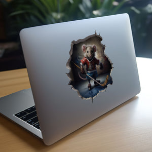 Hockey mouse decal on laptop
